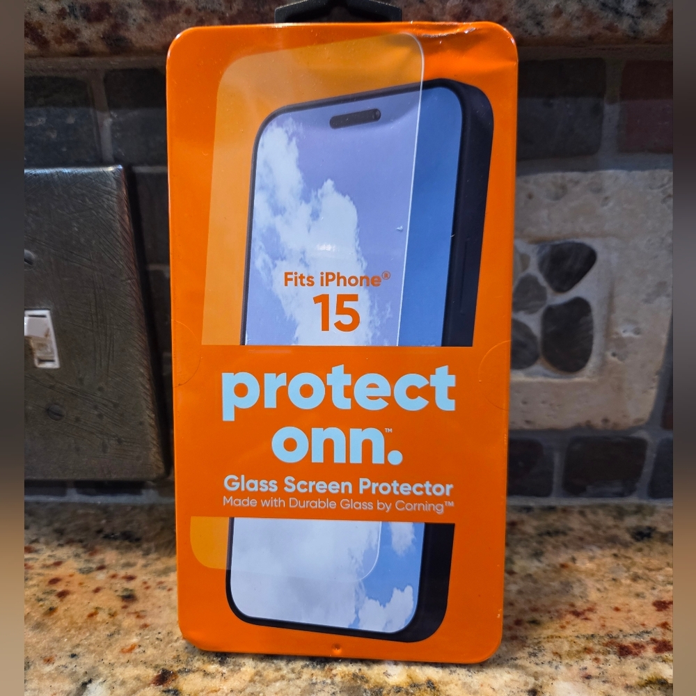 Protect Onn Glass Screen Protector Fits IPhone 15 Pro Gift Acessories Electronic